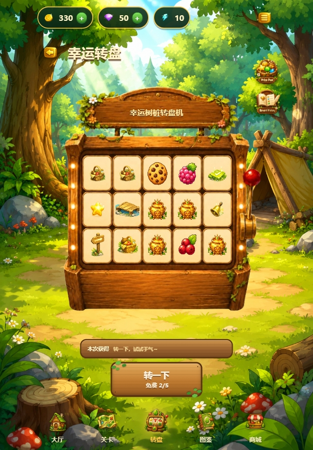 Snack Trail lucky stump wheel screen